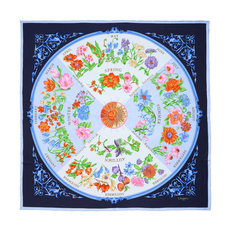 LIGHT BLUE SILK SCARF 90