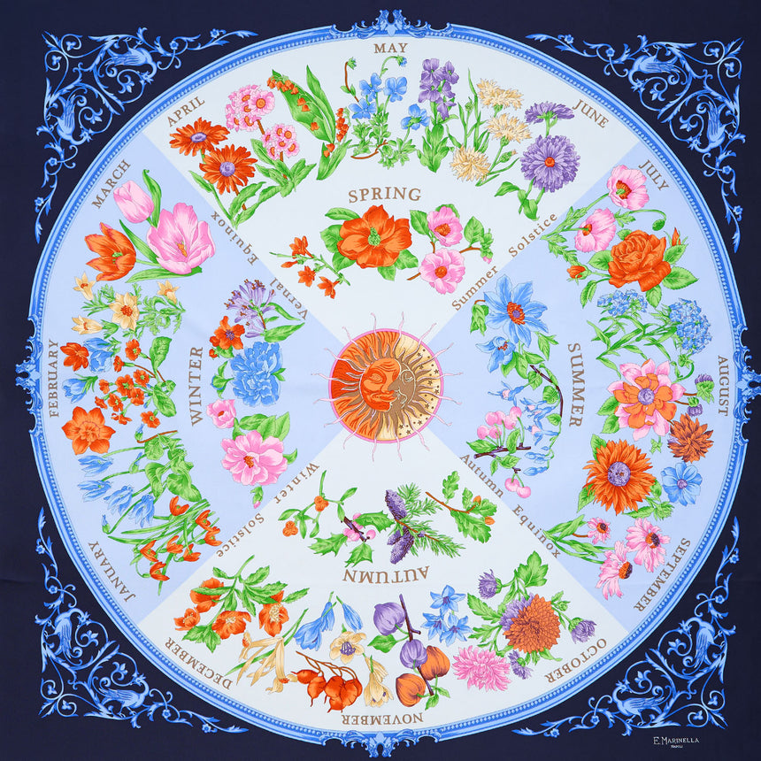 LIGHT BLUE SILK SCARF 90