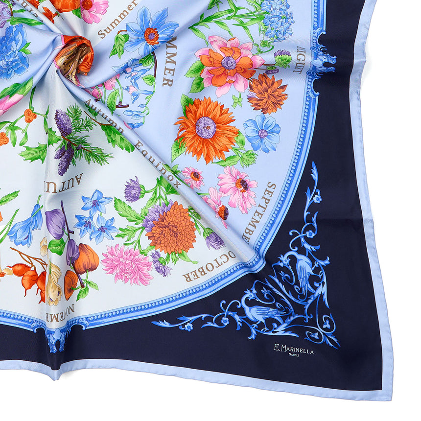 FOULARD IN SETA 90 BLU SCURO