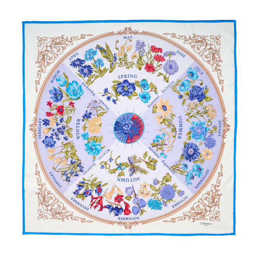 FOULARD IN SETA 90 AZZURRO