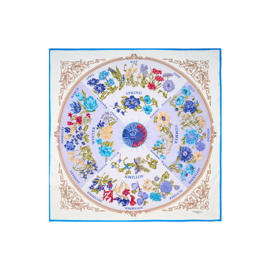 FOULARD IN SETA 90 AZZURRO