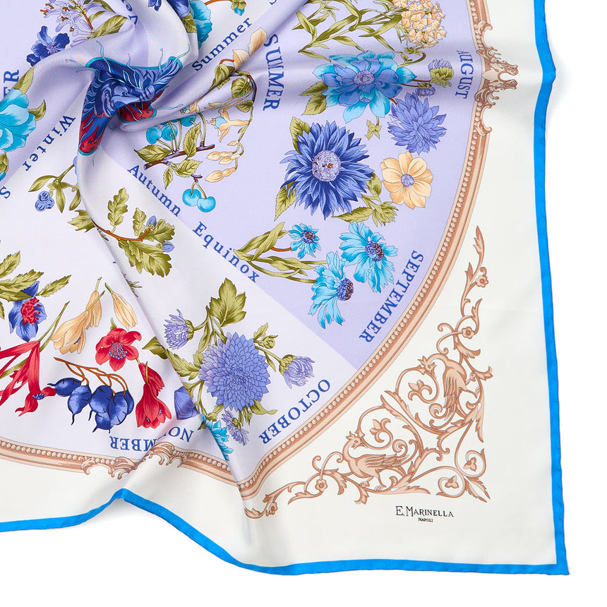 FOULARD IN SETA 90 AZZURRO