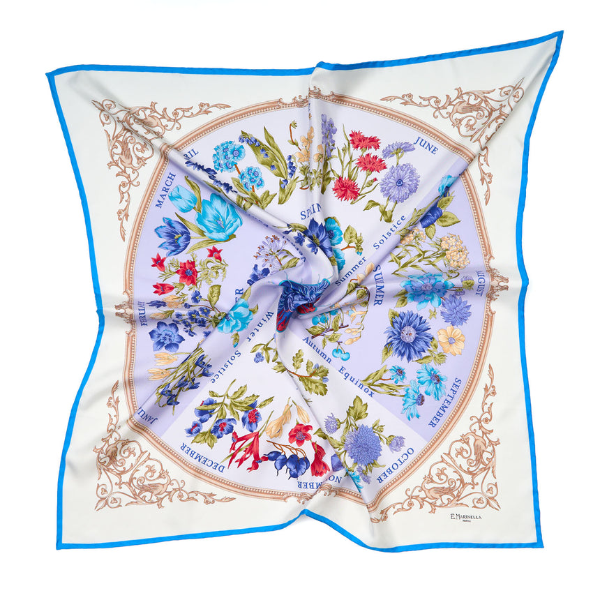 FOULARD IN SETA 90 AZZURRO