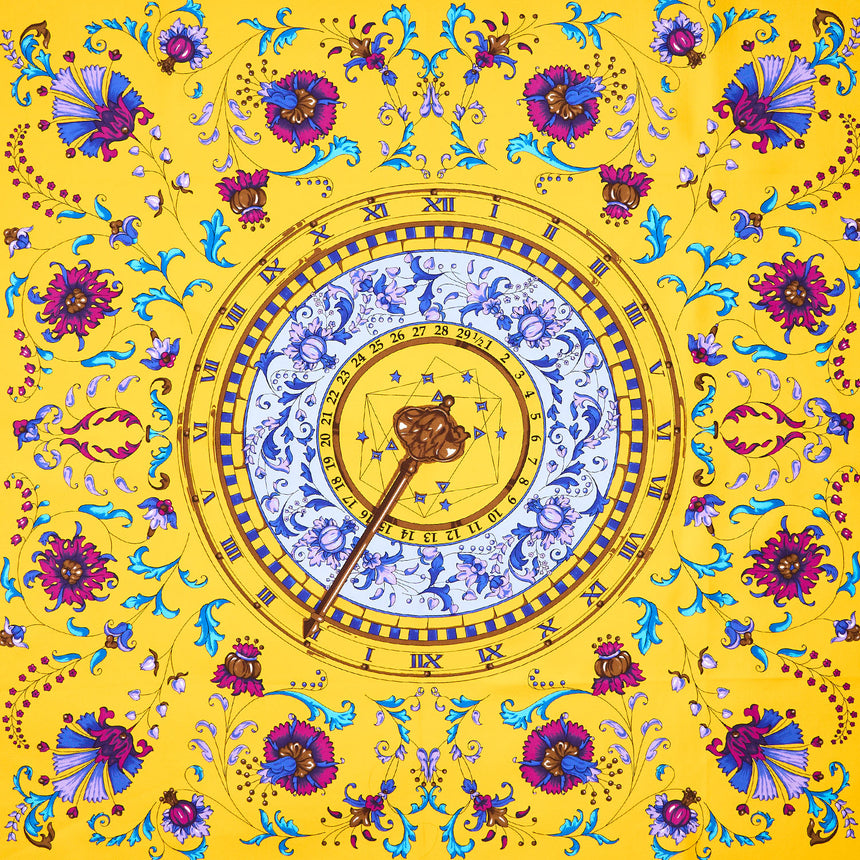 FOULARD IN SETA 90 GIALLO