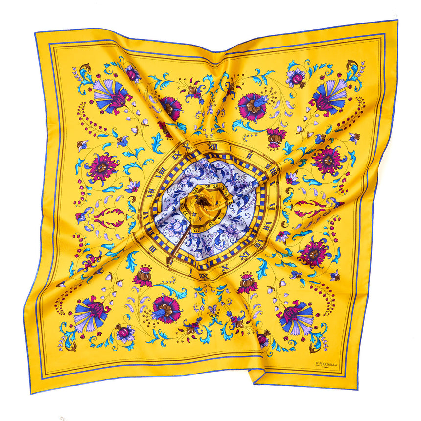 FOULARD IN SETA 90 GIALLO