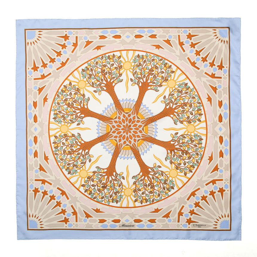 LIGHT BLUE SILK SCARF 90