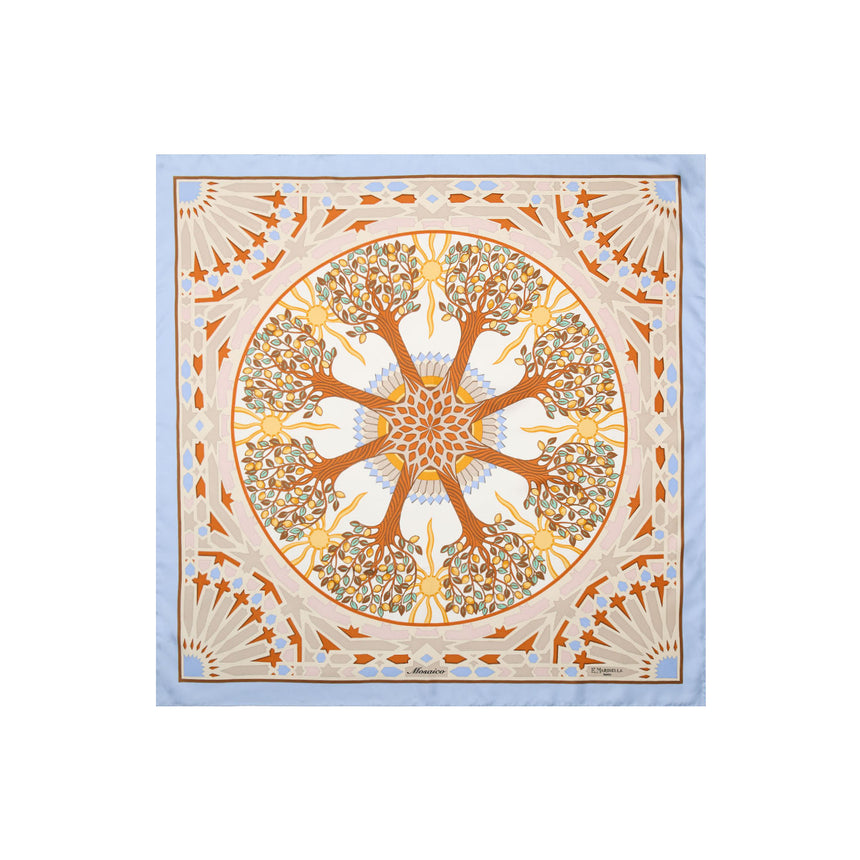 FOULARD IN SETA 90 AZZURRO