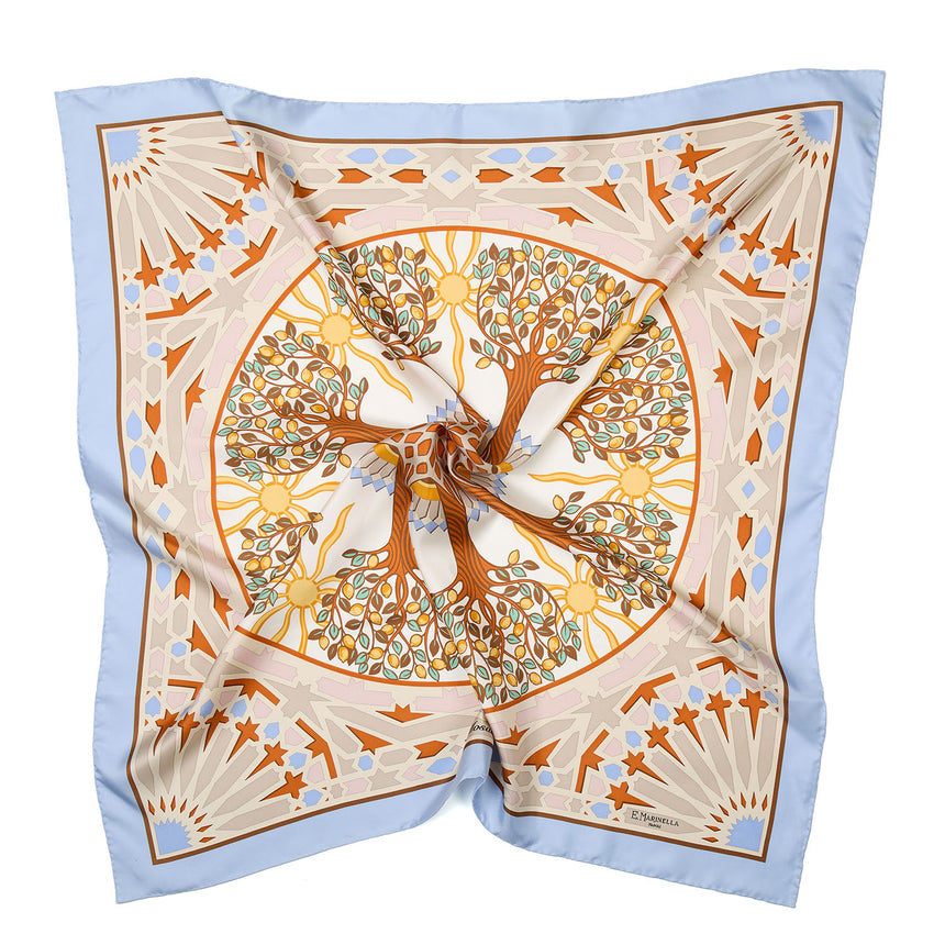 FOULARD IN SETA 90 AZZURRO