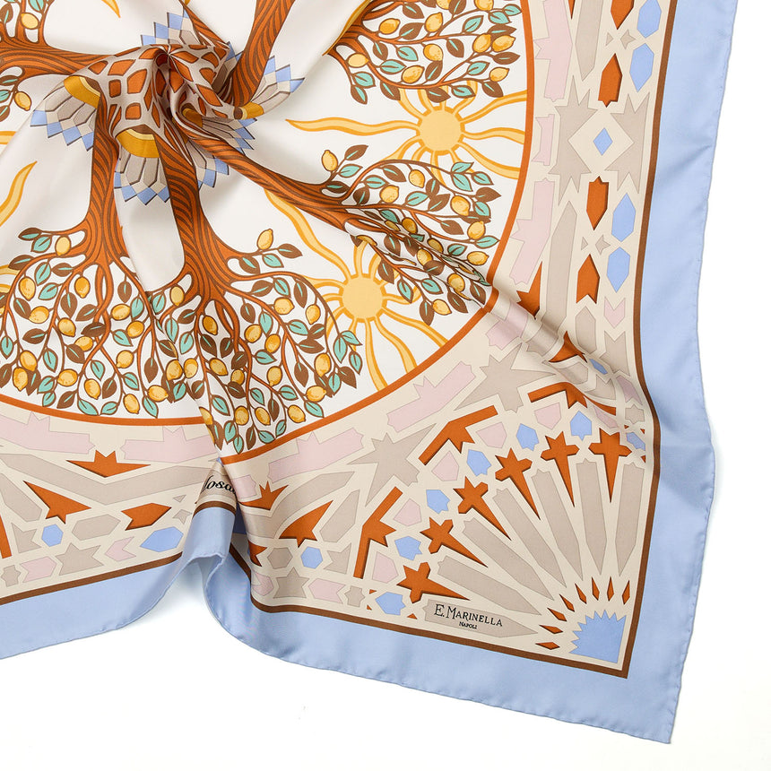FOULARD IN SETA 90 AZZURRO