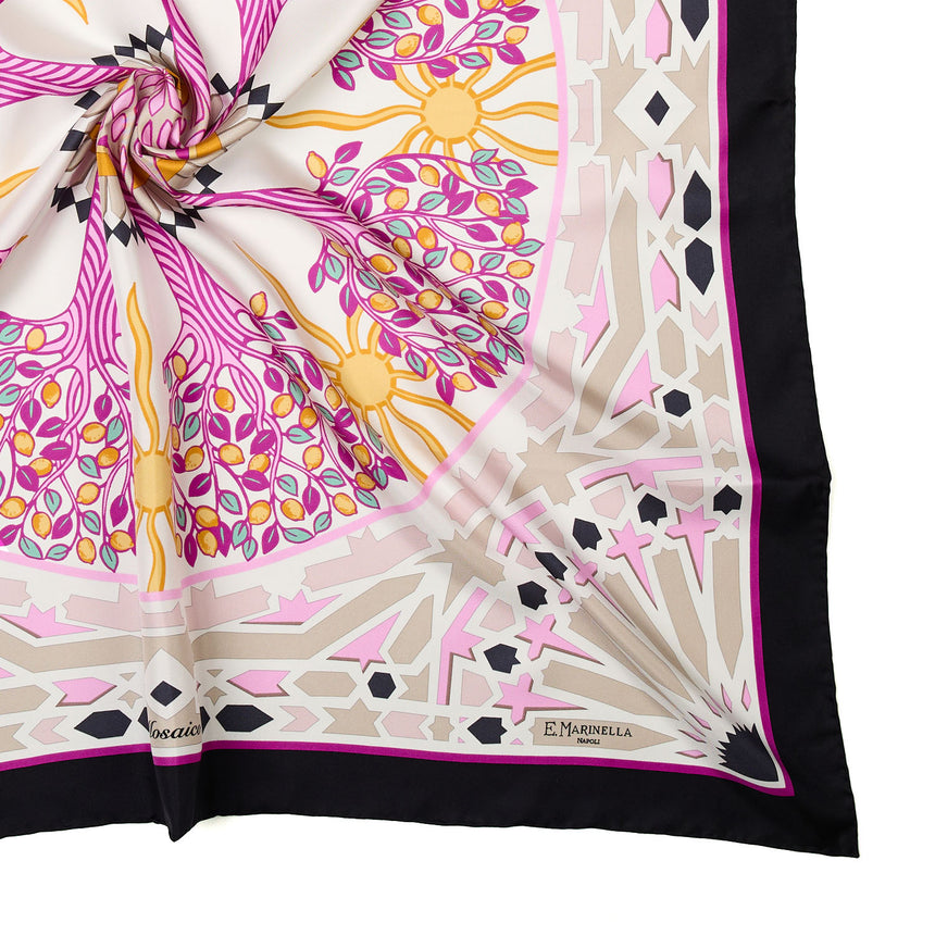 BLACK SILK SCARF 90