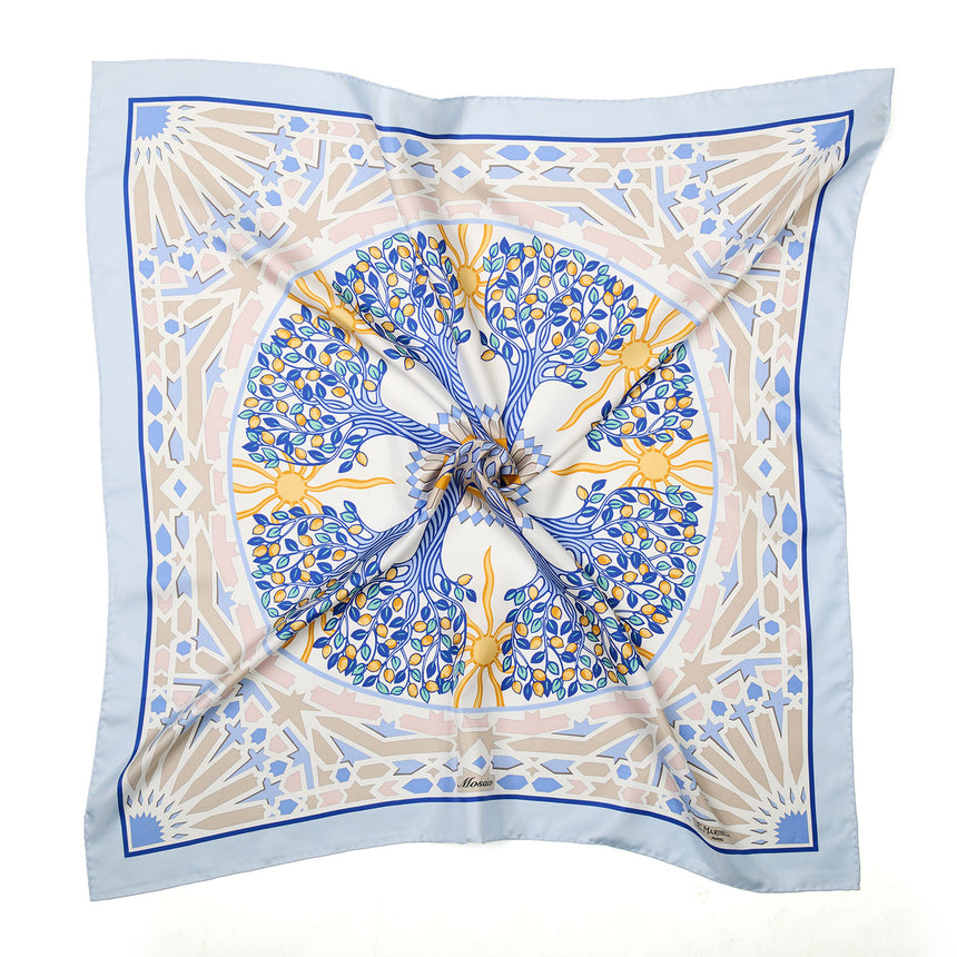 LIGHT BLUE SILK SCARF 90