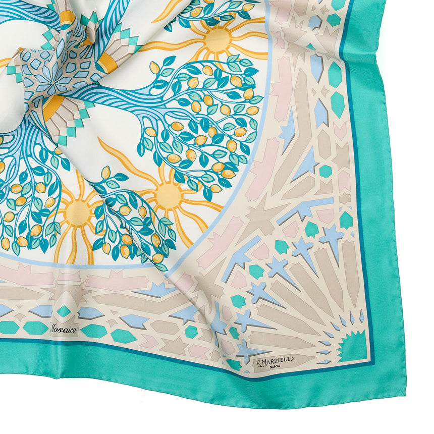 GREEN SILK SCARF 90