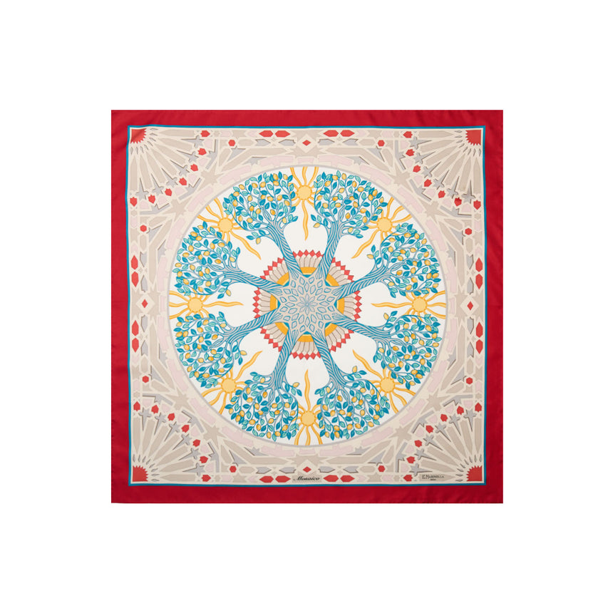 RED SILK SCARF 90