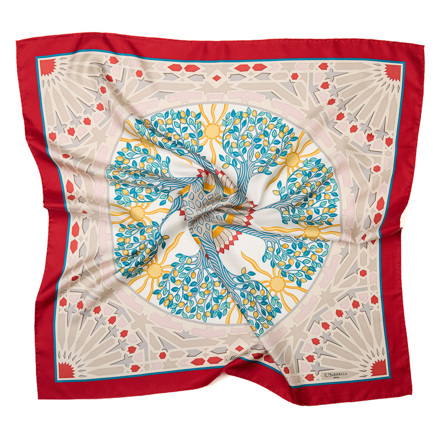 RED SILK SCARF 90