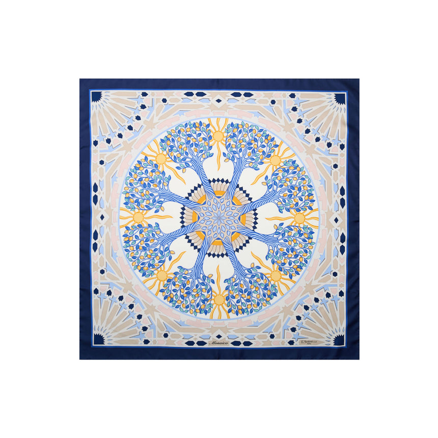 FOULARD IN SETA 90 BLU