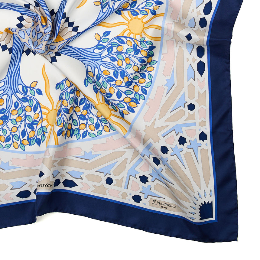 FOULARD IN SETA 90 BLU