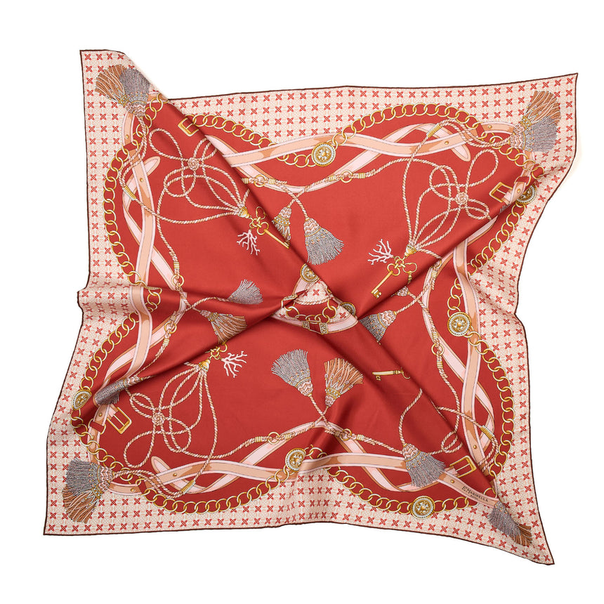 FOULARD IN SETA 90 MARRONE CHIARO