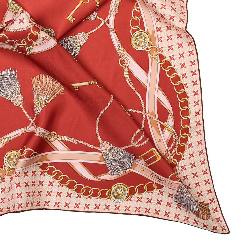 FOULARD IN SETA 90 MARRONE CHIARO