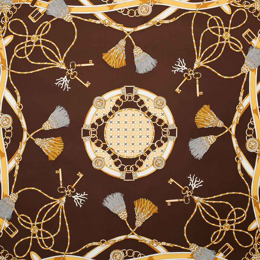DARK BROWN SILK SCARF 90