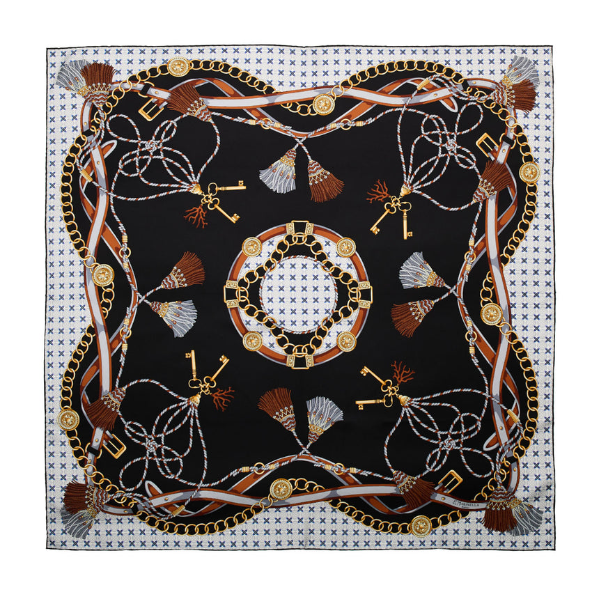 FOULARD IN SETA 90 NERO