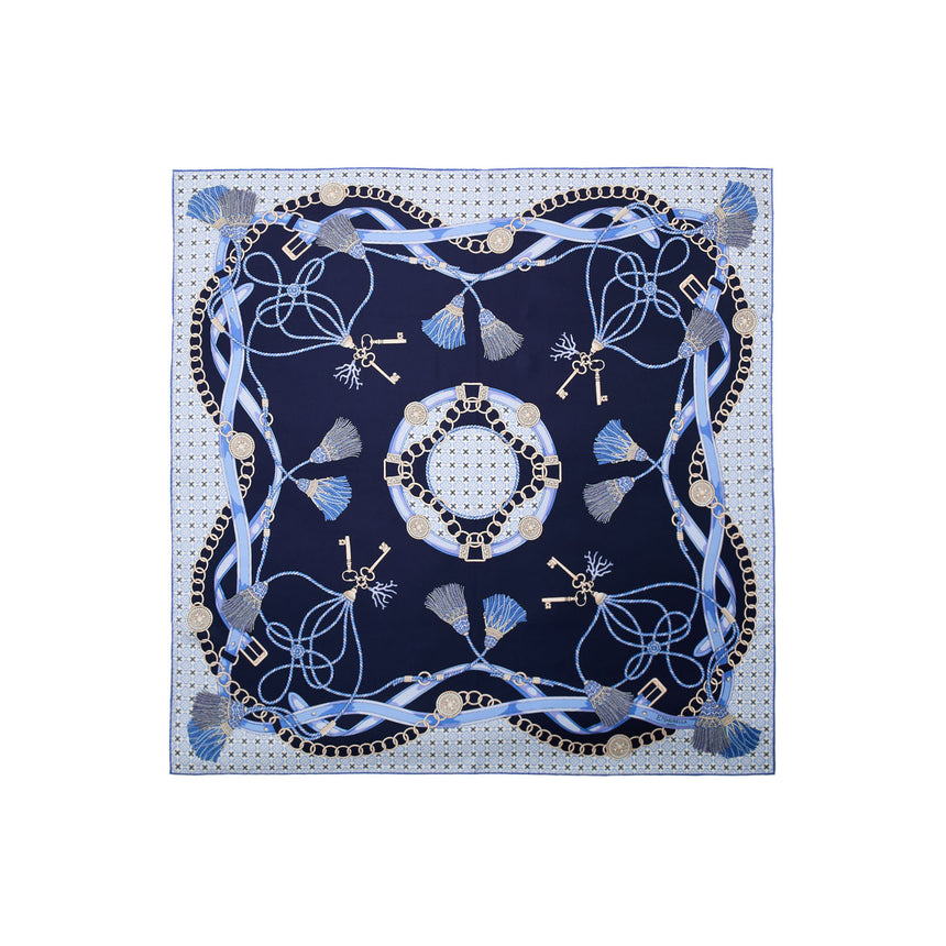 BLUE SILK SCARF 90