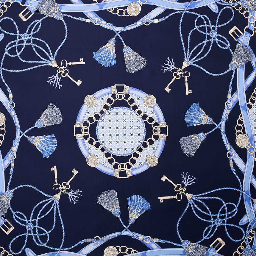 FOULARD IN SETA 90 BLU