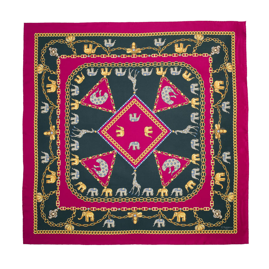 FUCHSIA SILK SCARF 90