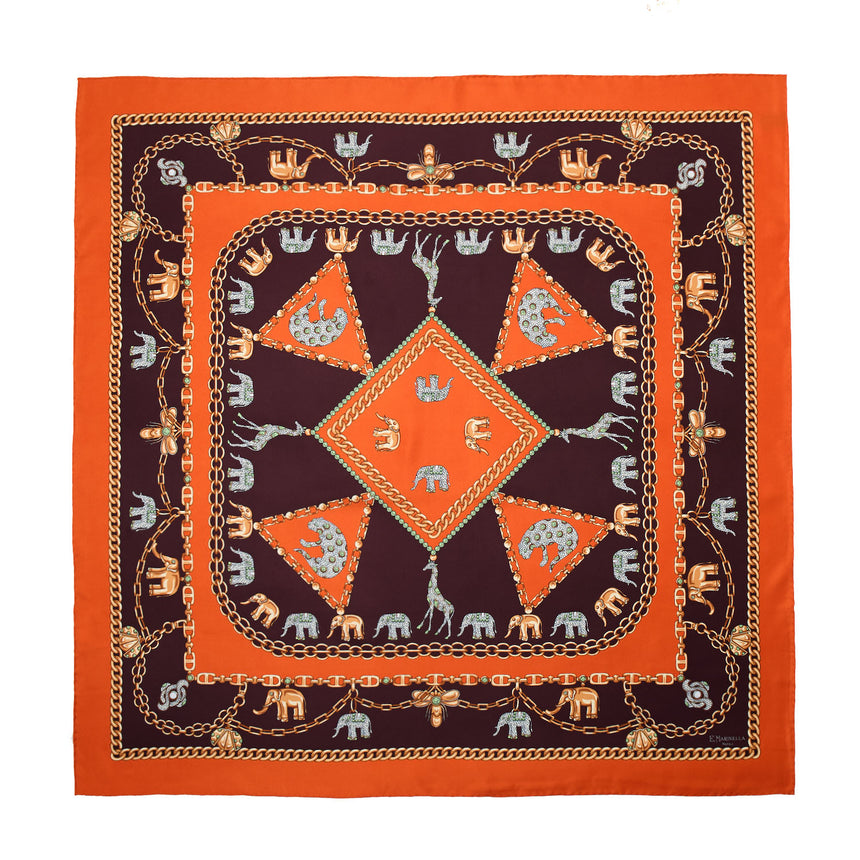 ORANGE SILK SCARF 90