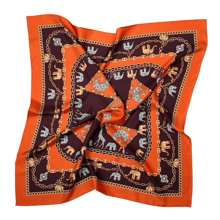 ORANGE SILK SCARF 90