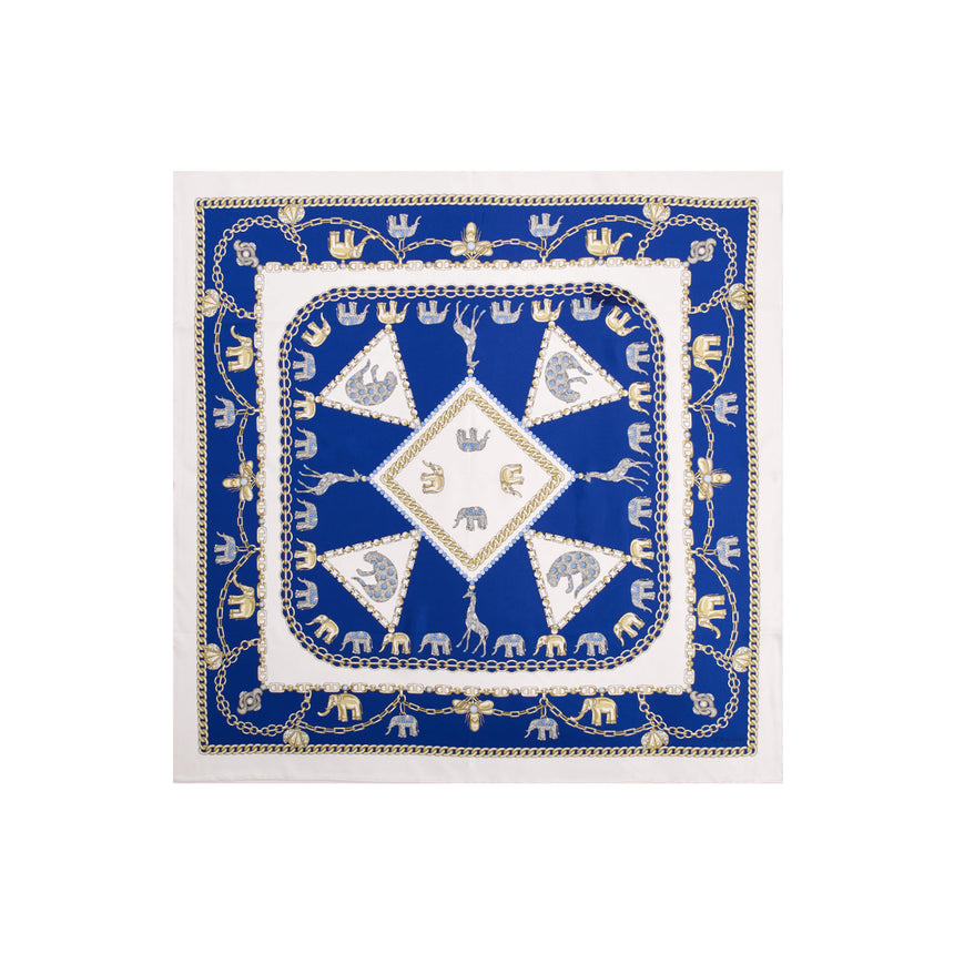 BLUE SILK SCARF 90