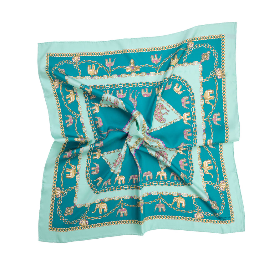 GREEN SILK SCARF 90