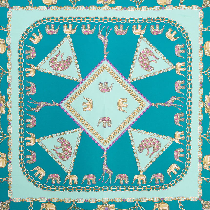 GREEN SILK SCARF 90