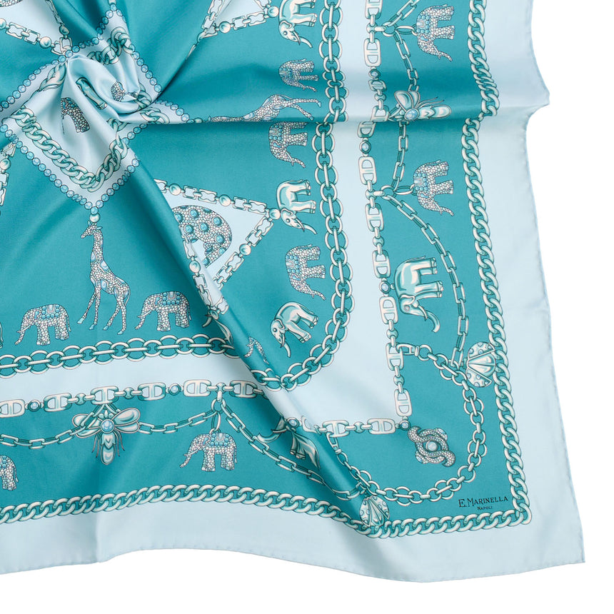 GREEN SILK SCARF 90