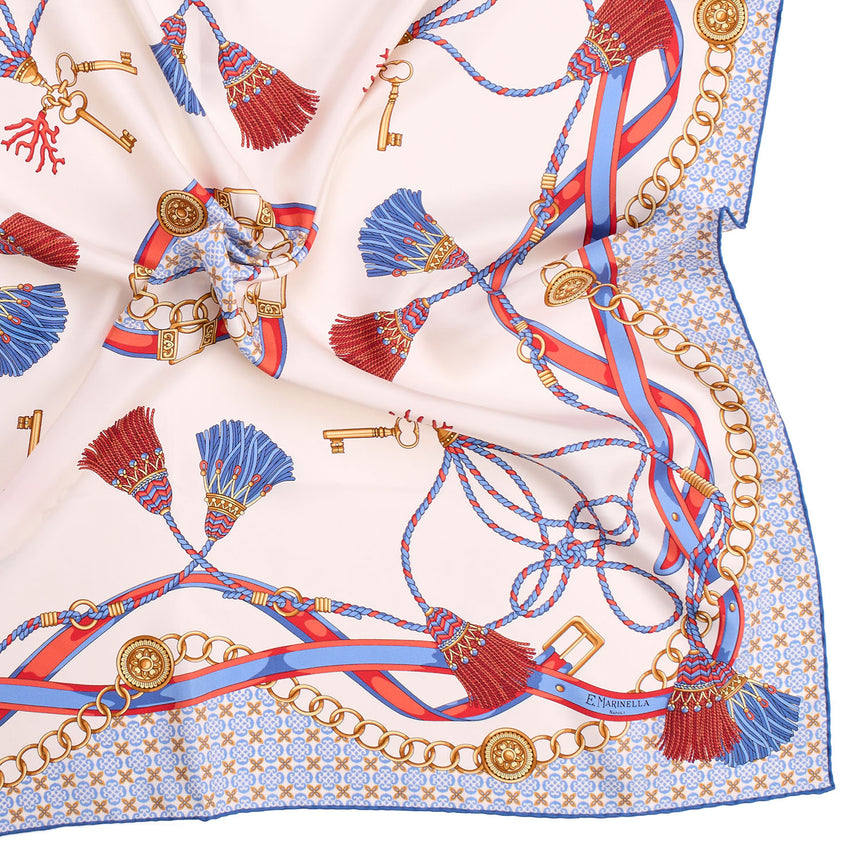 BLUE SILK SCARF 90