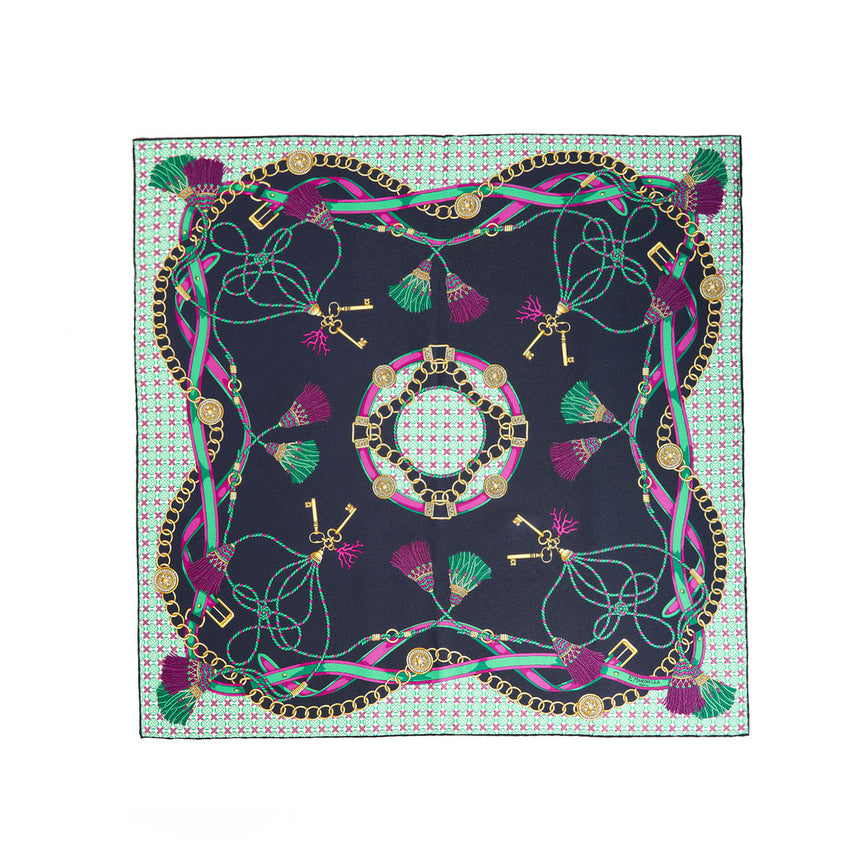 DARK GREEN SILK SCARF 65