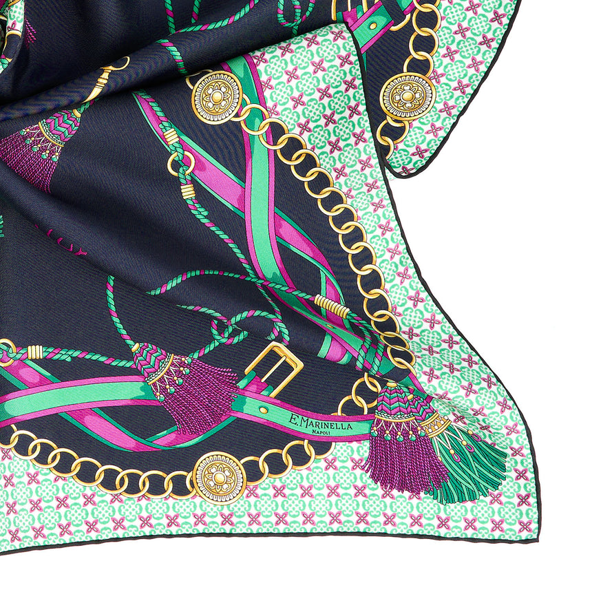 DARK GREEN SILK SCARF 65