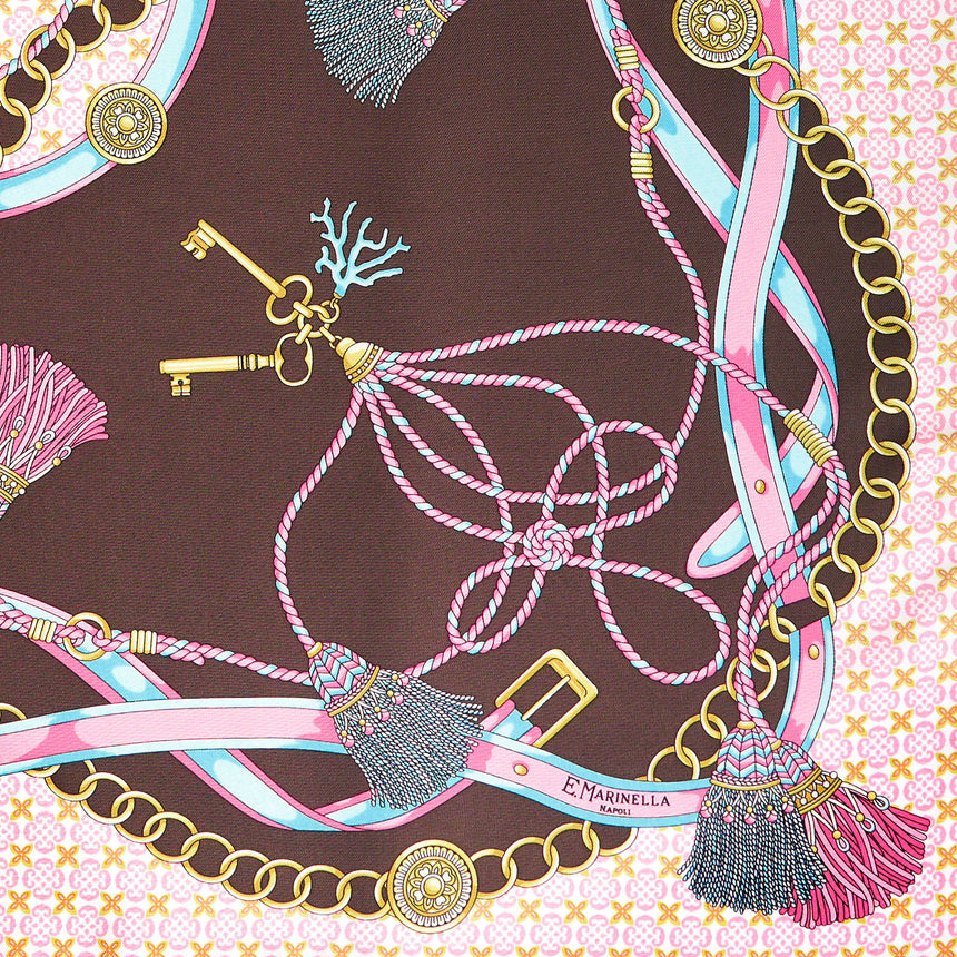 DARK BROWN SILK SCARF 65