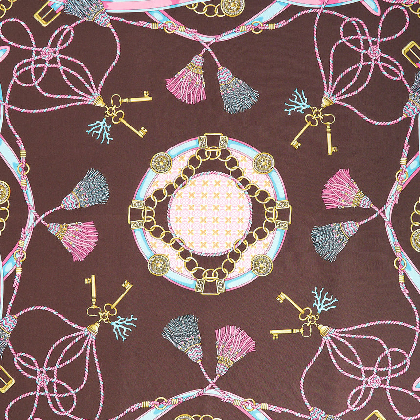 DARK BROWN SILK SCARF 65