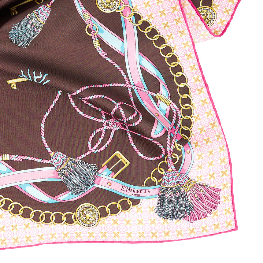 DARK BROWN SILK SCARF 65