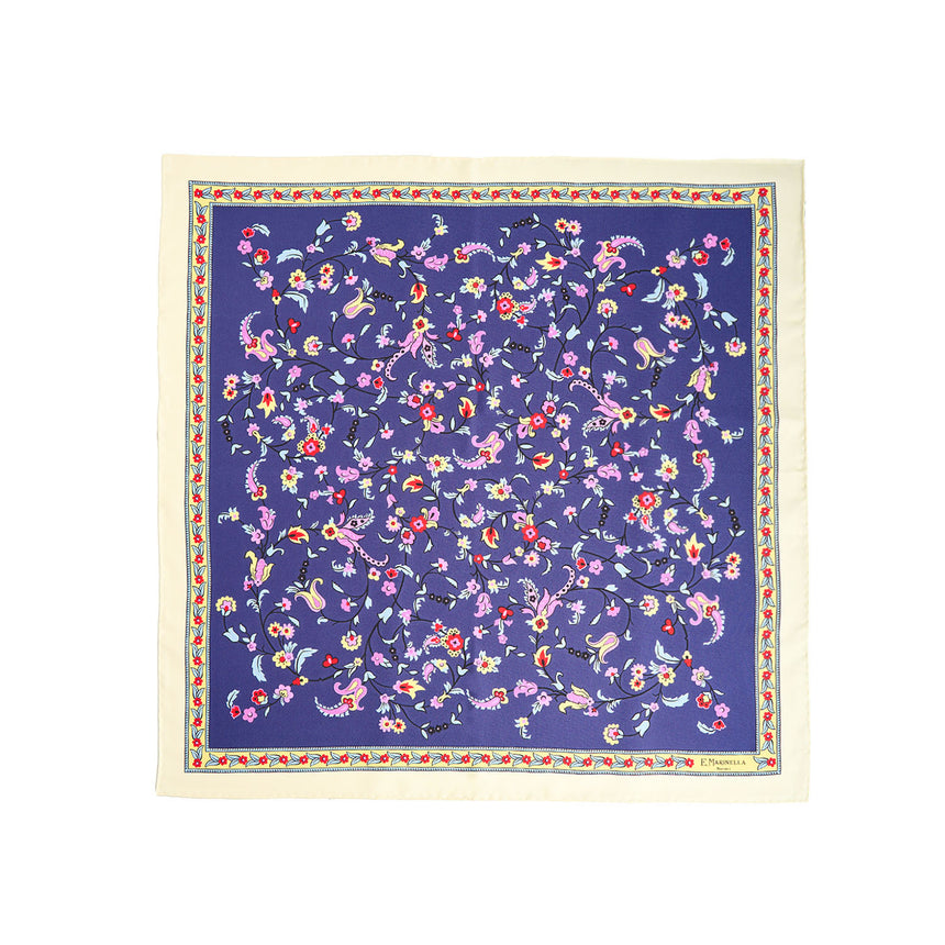 FOULARD IN SETA 65 BLU