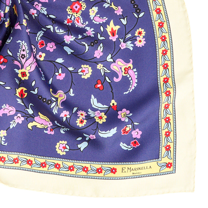 FOULARD IN SETA 65 BLU