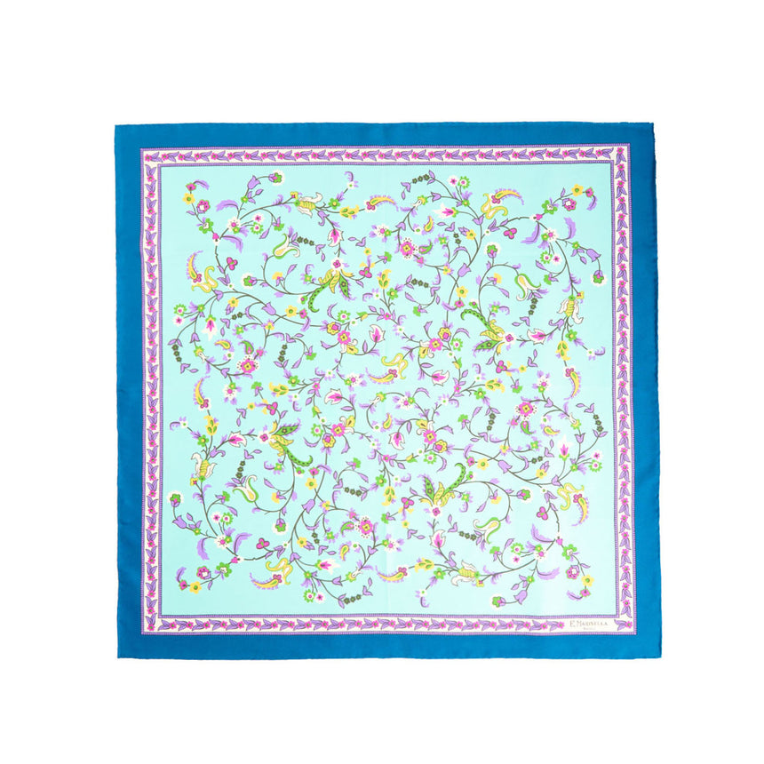 LIGHT BLUE SILK SCARF 65