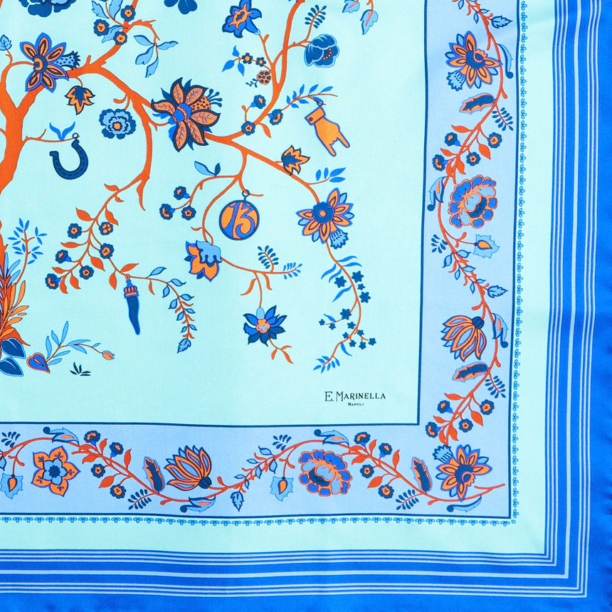 FOULARD IN SETA 90 AZZURRO