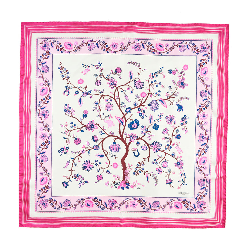 FUCHSIA SILK SCARF 90