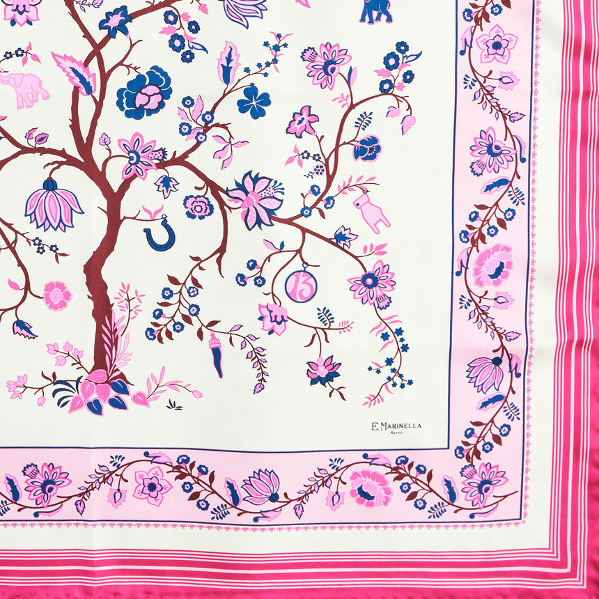 FUCHSIA SILK SCARF 90