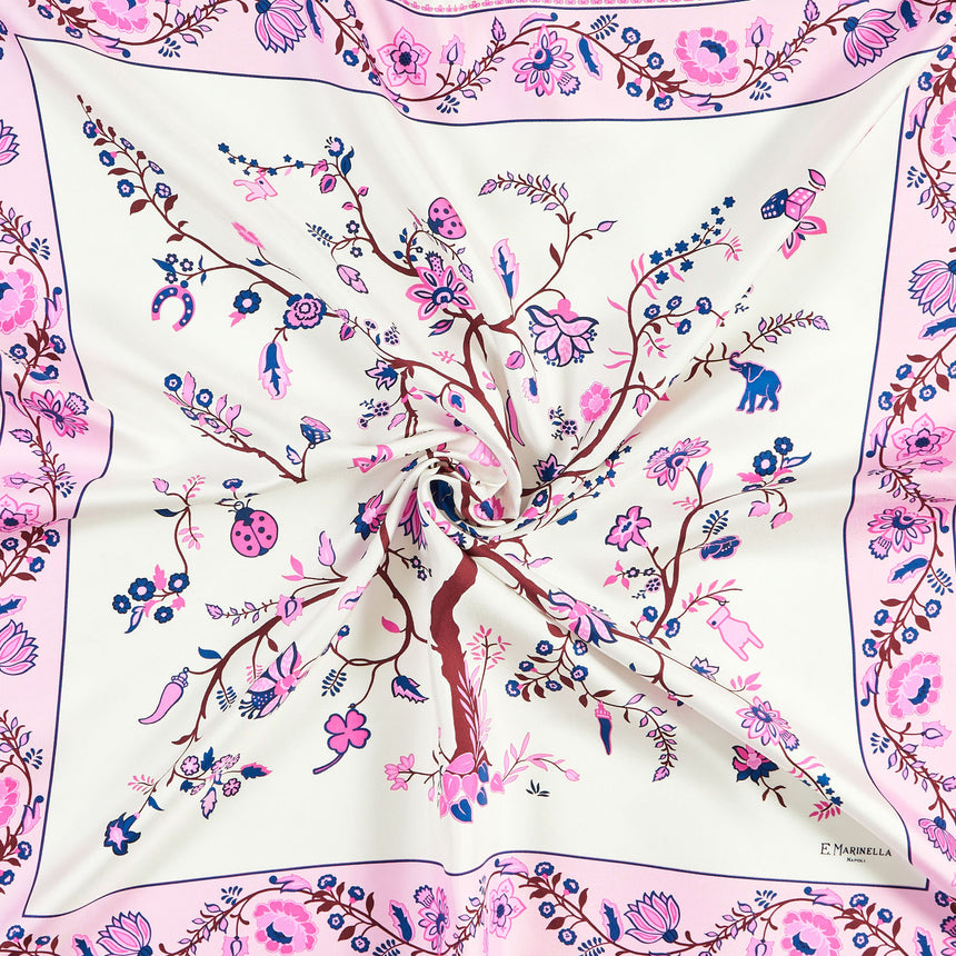 FUCHSIA SILK SCARF 90