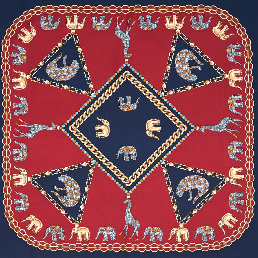 DARK BLUE SILK SCARF 90