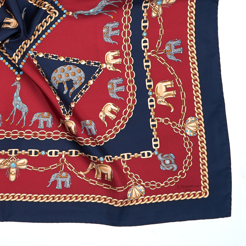 DARK BLUE SILK SCARF 90