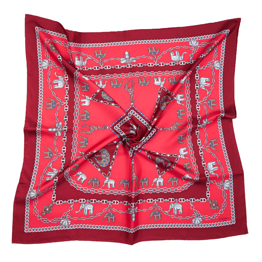 BURGUNDY SILK SCARF 90