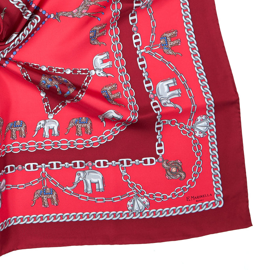 BURGUNDY SILK SCARF 90